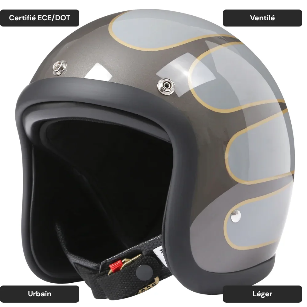 Casque moto jet 500TX élégant - Horizon – Image 2